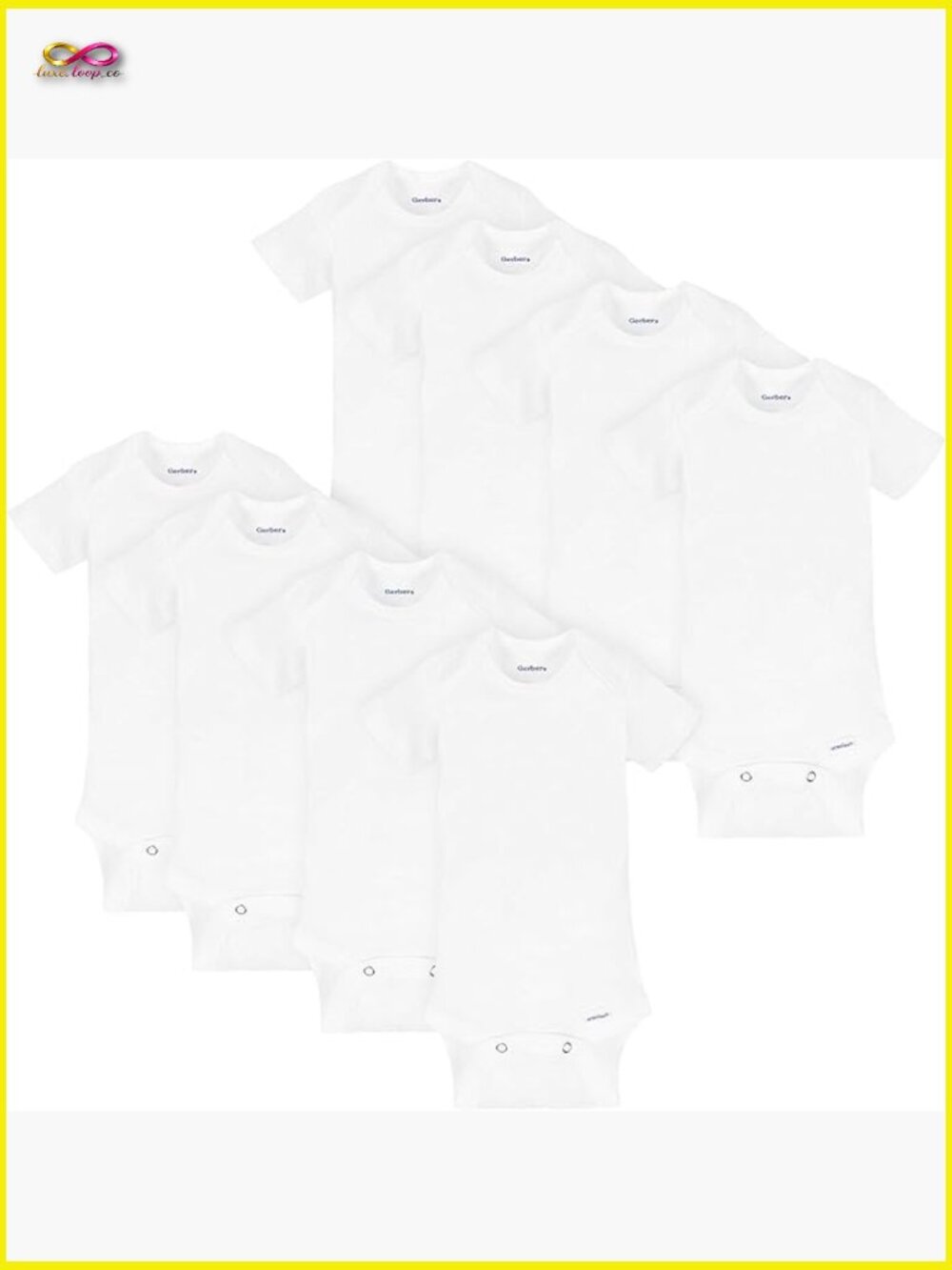 8-pack Short Sleeve Bodysuits Onesies Baby Layette Essentials Soft Cotton